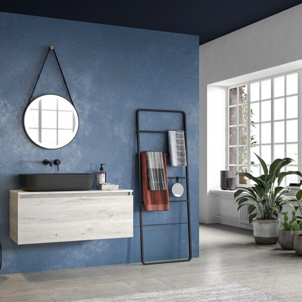 Mobile 100cm per bagno sospeso con cassetto ammortizzato SP-100B - KAMALU