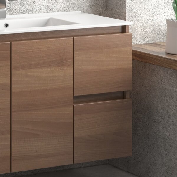 Mobile bagno 100cm con lavabo incasso cassetti e ante TOD-100LB - KAMALU