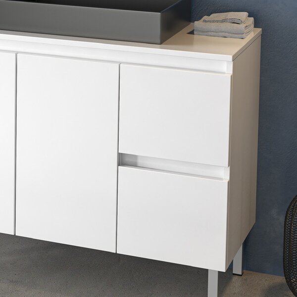 Mobile bagno 100cm a terra con 2 cassetti e 2 sportelli TOD-100PP - KAMALU