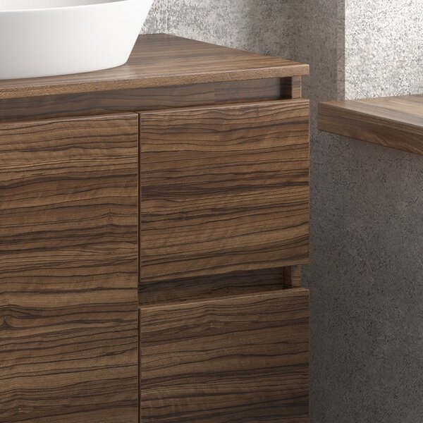 Mobile bagno 100cm sospeso con due cassetti e due ante TOD-100PS - KAMALU