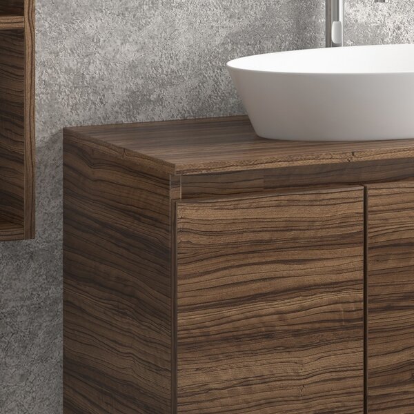 Mobile bagno 100cm sospeso con due cassetti e due ante TOD-100PS - KAMALU