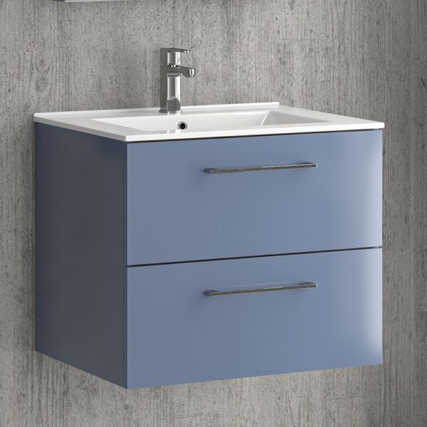 Mobiletto lavabo 60 cm con due 2 cassetti lavabo incasso EL-60L - KAMALU