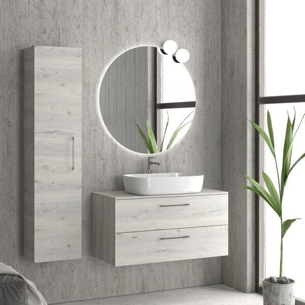 Mobile bagno sospeso da 100 cm due cassetti soft close EL-100P - KAMALU
