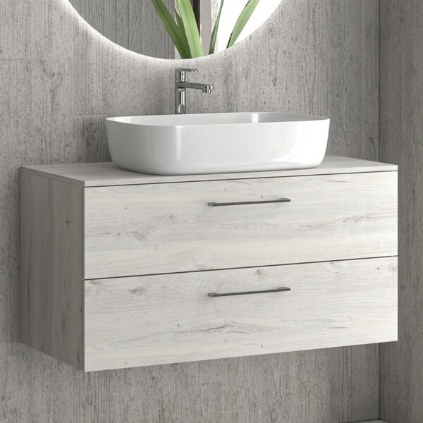 Mobile bagno sospeso da 100 cm due cassetti soft close EL-100P - KAMALU