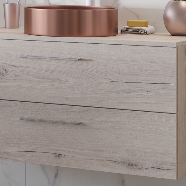 Mobile bagno sospeso da 100 cm due cassetti soft close EL-100P - KAMALU