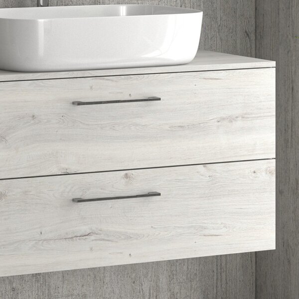 Mobile bagno sospeso da 100 cm due cassetti soft close EL-100P - KAMALU