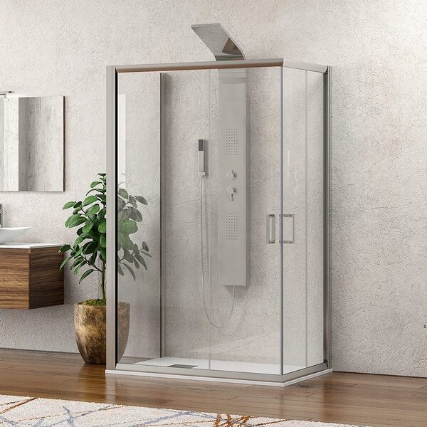 Kamalu box doccia 3 lati 70x70x70 altezza 180 cristallo trasparente k410