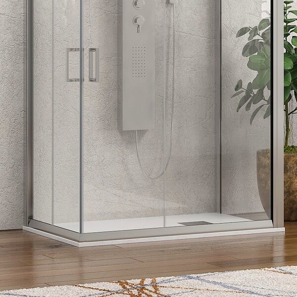 Kamalu box doccia 3 lati 70x70x70 altezza 180 cristallo trasparente k410