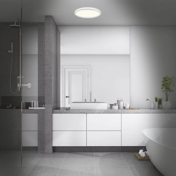Briloner Plafoniera Slim Drip, Bianco / Opale, Bagno, Plastica, Moderno, Plafoniera