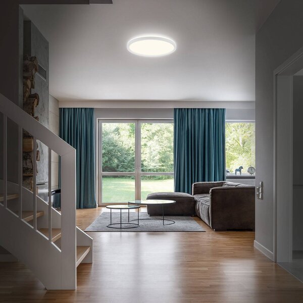 Briloner Plafoniera Slim Drip, Bianco / Opale, Bagno, Plastica, Moderno, Plafoniera