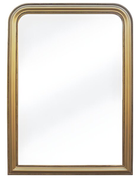 Specchio in legno di paulownia stile vintage - L. 80 x H. 110 cm - effetto ottone dorato - HELOISE