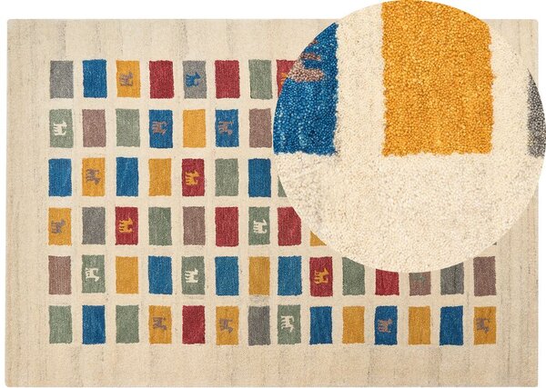 Tappeto Gabbeh di lana multicolore 160 x 230 cm con motivo etnico soggiorno camera da letto Beliani