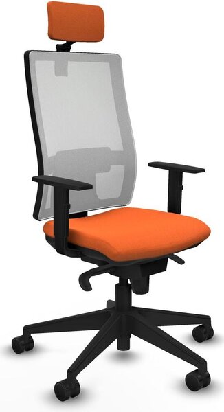 Sedia da ufficio Piqueras y Crespo modello 1D066N2, colore arancione