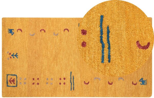 Tappeto Gabbeh in lana multicolore fatto a mano con motivo geometrico 80 x 150 cm soggiorno camera da letto Beliani