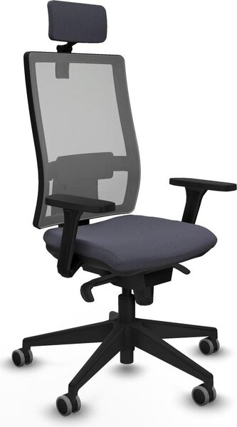 Sedia da ufficio Piqueras y Crespo, modello 3D066G2, colore grigio scuro