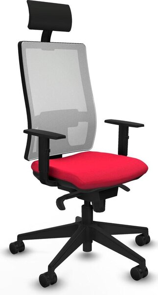 Sedia da ufficio Piqueras y Crespo modello 1D066N1, colore rosso