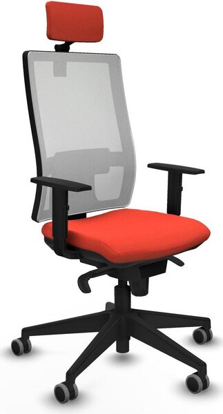 Sedia da ufficio Piqueras y Crespo, modello 1D066G2, color arancione scuro