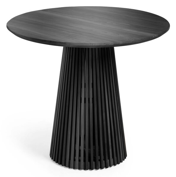 Tavolo rotondo Jeanette in legno massello di mindi nero Ø 90 cm