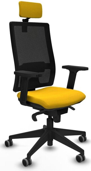 Sedia da ufficio Piqueras y Crespo 2D066G2, colore giallo