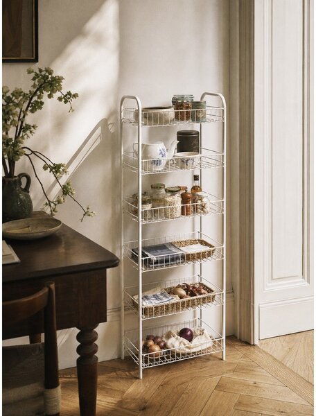 Scaffale bianco in metallo 41x104x23 cm Monaco – Metaltex