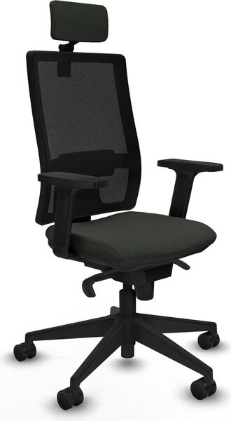 Sedia da ufficio Piqueras y Crespo modello 2D066N2, colore nero