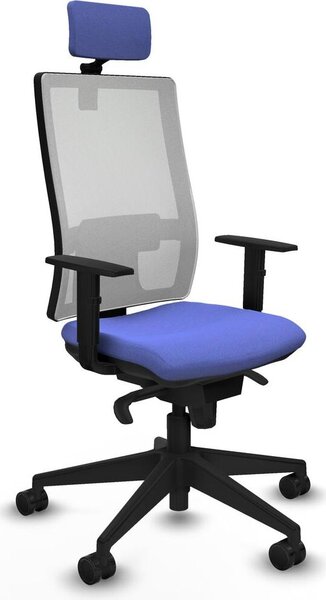 Sedia da ufficio Piqueras y Crespo, modello 1D066N2, colore azzurro chiaro