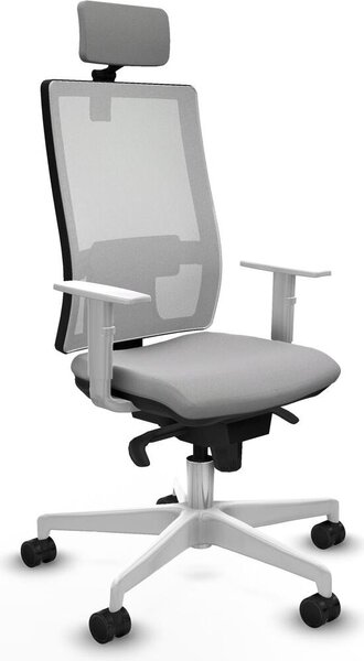 Sedia da ufficio Piqueras y Crespo, modello 4B026N2, colore grigio chiaro