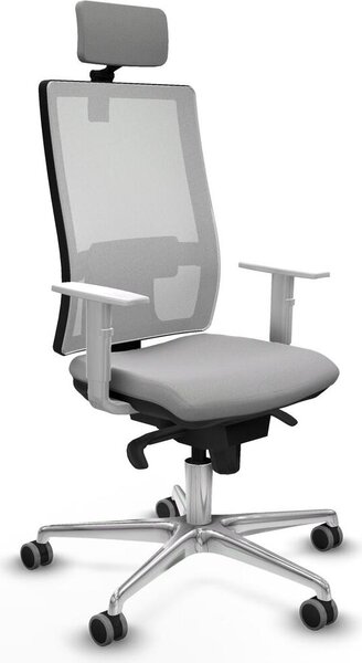 Sedia da ufficio Piqueras y Crespo, modello 4B086G2, colore grigio chiaro