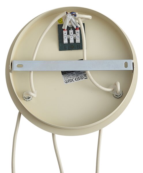 Lampada a sospensione scandinava beige con vetro bianco rotondo a 3 luci - Wisp