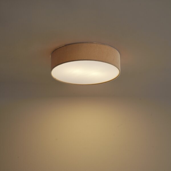 Plafoniera moderna color talpa con paralume in velluto 38cm 2 luci - Luz