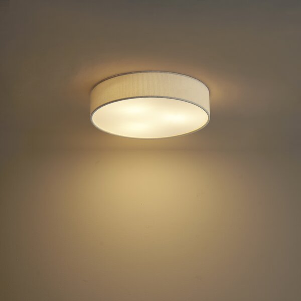 Plafoniera moderna bianca con paralume in velluto 46cm 3 luci - Luz
