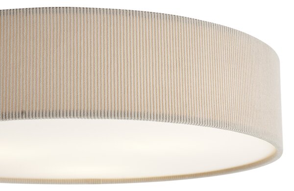 Plafoniera moderna color tortora con paralume in velluto 46cm 3 luci - Luz