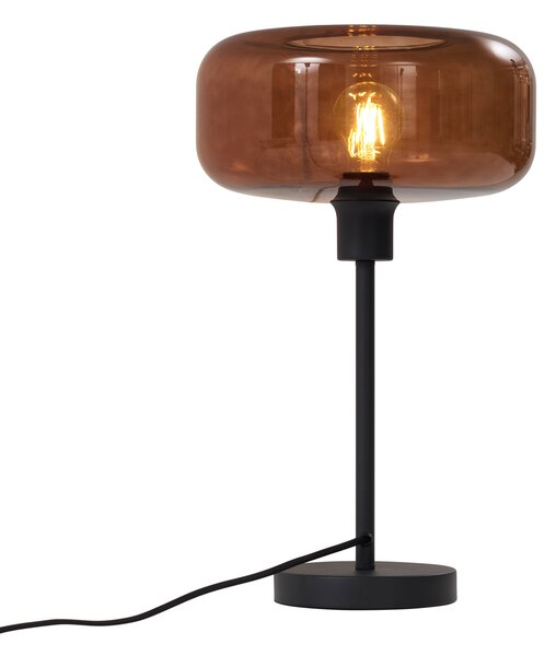 Lampada da Tavolo Retrò Nera con Vetro Bronzo - Bizle