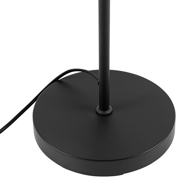 Lampada da terra Art Déco nera con vetro fumé - Bizle
