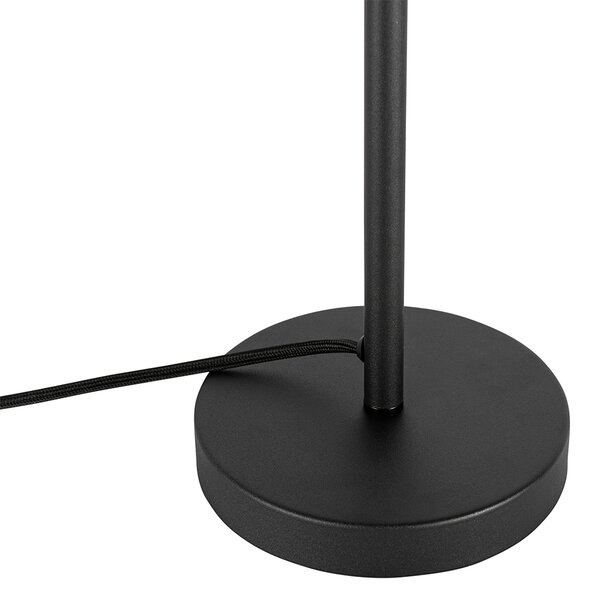 Lampada da tavolo Art Déco nera con vetro fumé - Bizle