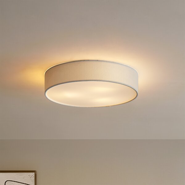 Plafoniera moderna bianca con paralume in velluto 46cm 3 luci - Luz