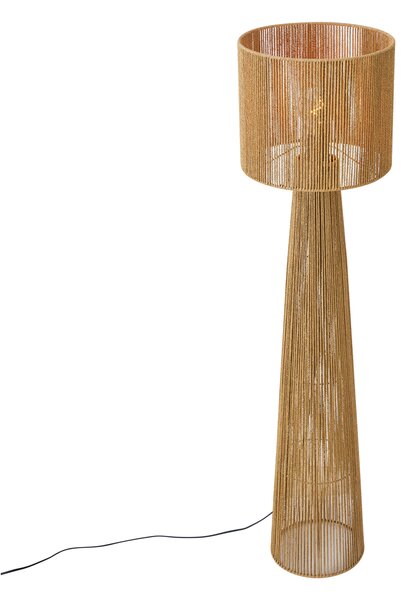 Lampada da terra Japandi naturale con paralume - Dart