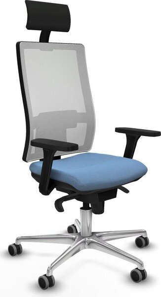 Sedia da ufficio Piqueras y Crespo, modello 3D086G1, colore blu cielo