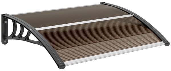 Outsunny Pensilina da Esterni Impermeabile e Anti-UV, in PC, PP e Alluminio, 75x100x23 cm, Marrone e Nero | Aosom Italy