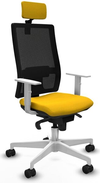 Sedia da ufficio Piqueras y Crespo, modello 4B026N2, colore giallo