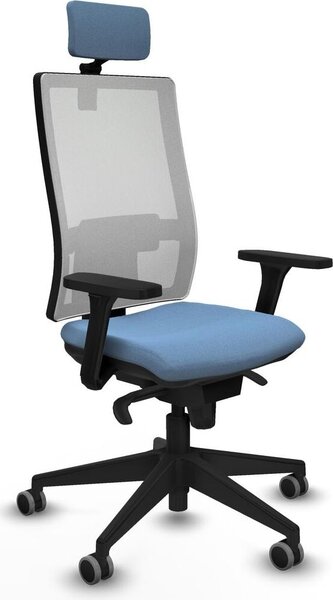 Sedia da ufficio Piqueras y Crespo modello 3D066G2, colore blu cielo