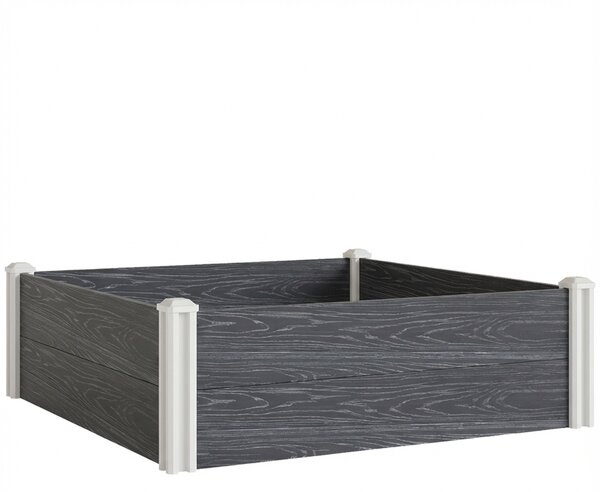 Outsunny Letto Rialzato da Giardino Fioriera Orto Rialzato 102x102x33 cm Grigio | Aosom Italy
