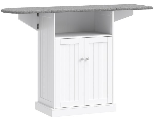 HOMCOM Mobile Asse da Stiro e Mobile da Stiro Pieghevole, 131x37x88.5 cm, Bianco | Aosom Italy