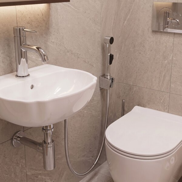 Miscelatore lavabo con bidetta Rea Lungo Chrome