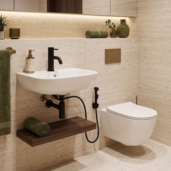 Miscelatore lavabo con bidetta Rea Lungo Black