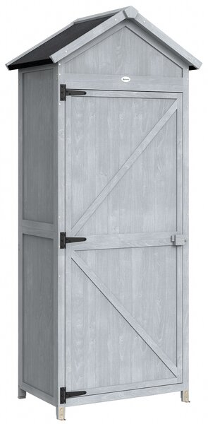 Outsunny Casetta In Legno, 77x52.5x178cm, Armadio con Banco Lavoro Ribaltabile | Aosom Italy