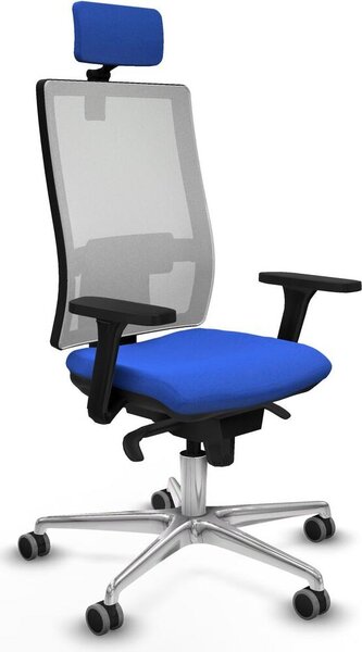 Sedia da ufficio Piqueras y Crespo, modello 3D086G2, colore blu