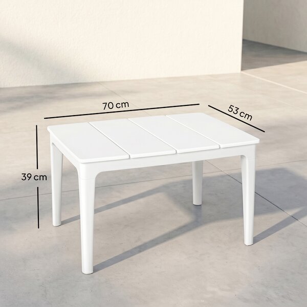 Outsunny Tavolino da Caffè da Giardino, 70 x 53 x 39 cm, Bianco Crema | Aosom Italy
