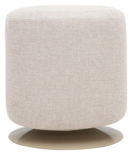 Pouf rotondo girevole in tessuto effetto velluto testurizzato beige e metallo D39,5 cm VOLNAY