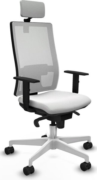 Sedia da ufficio Piqueras y Crespo, modello 1D026N2, colore bianco